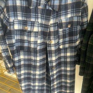 Papaya Blue and White Plaid Jacket